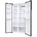 Haier HSR5918DNMP Frost Free Non-Plumbed American Fridge Freezer - Platinum Inox