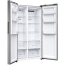 Haier HSR5918DNMP Frost Free Non-Plumbed American Fridge Freezer - Platinum Inox