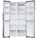 Haier HSR5918DNMP Frost Free Non-Plumbed American Fridge Freezer - Platinum Inox