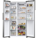 Haier HSR5918DNMP Frost Free Non-Plumbed American Fridge Freezer - Platinum Inox