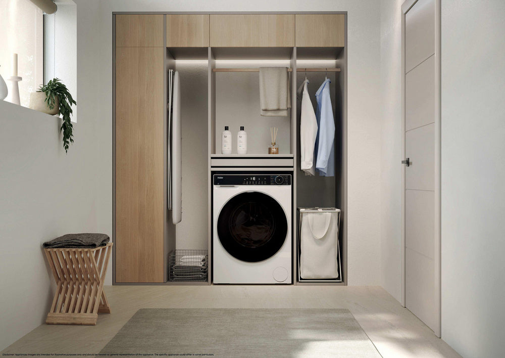 Haier HWD90BP14357TUUK Series 5 9kg+5kg 1400 Spin Freestanding Washer Dryer White