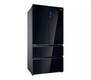 Haier Series 7 HFR79F19DFGB Total No Frost Freestanding American Fridge Freezer Black Glass