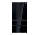 Haier Series 7 HFR79F19DFGB Total No Frost Freestanding American Fridge Freezer Black Glass