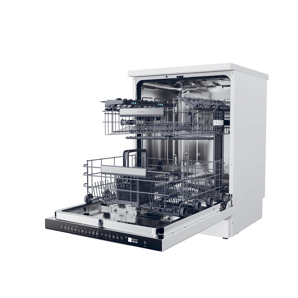 Haier XF 5C7M0W-80 I-Pro Shine Series 3 Freestanding Dishwasher 15 Place Settings White
