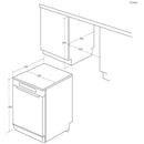 Haier XF 6B2M3BX-80 I-Pro Shine Series 5 Freestanding Dishwasher 16 Place Settings Silver