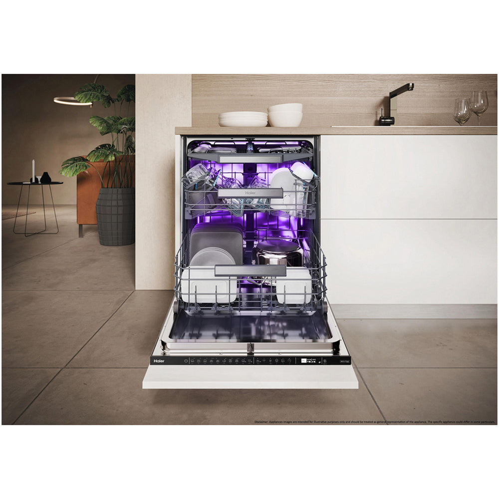 Haier XS 4A4M4BB-80 I-Pro Shine Series 6 Integrated Dishwasher 14 Place Settings