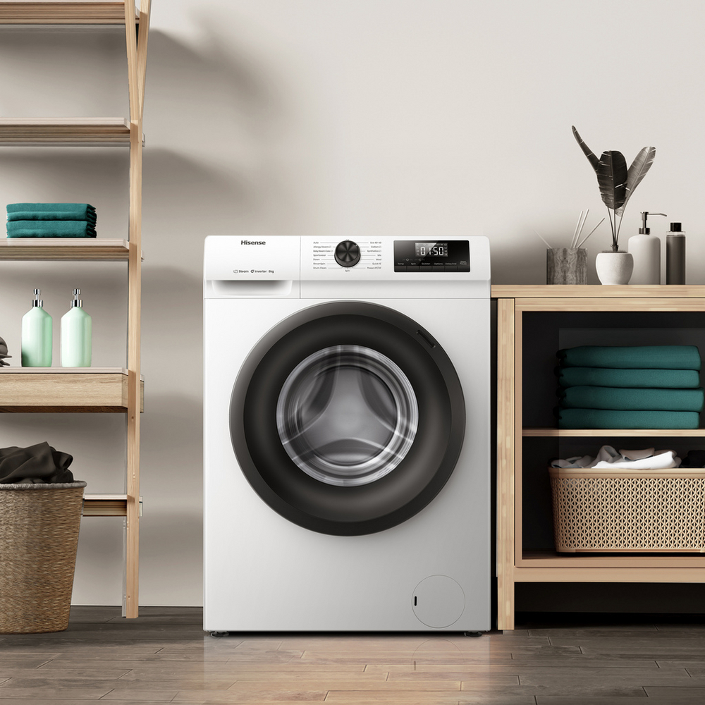 Hisense 1 Series WF1Q8041BW 8kg 1400 Spin Freestanding Steam Washing Machine White