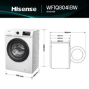 Hisense 1 Series WF1Q8041BW 8kg 1400 Spin Freestanding Steam Washing Machine White