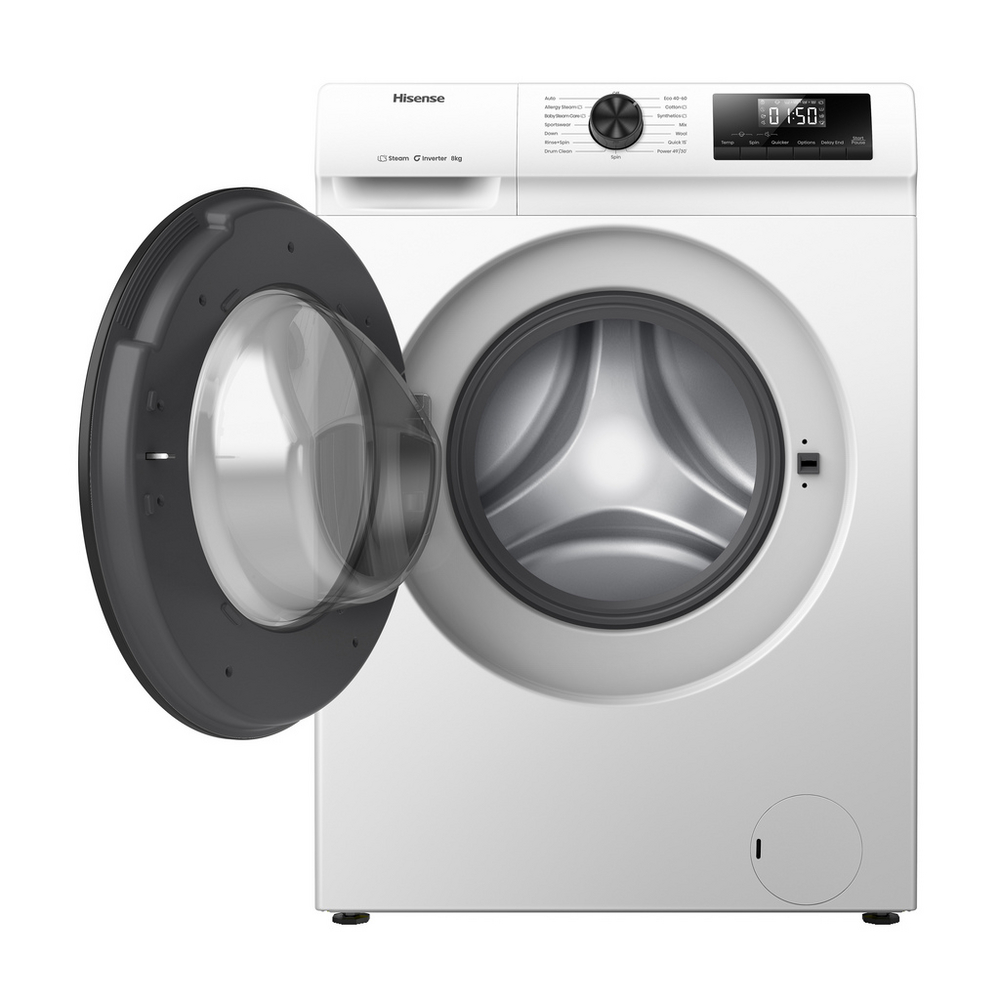 Hisense 1 Series WF1Q8041BW 8kg 1400 Spin Freestanding Steam Washing Machine White