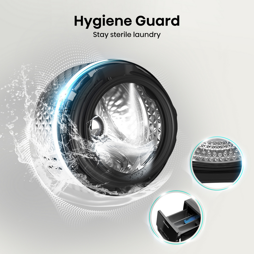Hisense 3S Series WF3S1043BB3 10.5kg 1400 Spin WiFi-Enabled Freestanding Washing Machine Black
