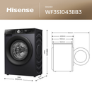 Hisense 3S Series WF3S1043BB3 10.5kg 1400 Spin WiFi-Enabled Freestanding Washing Machine Black