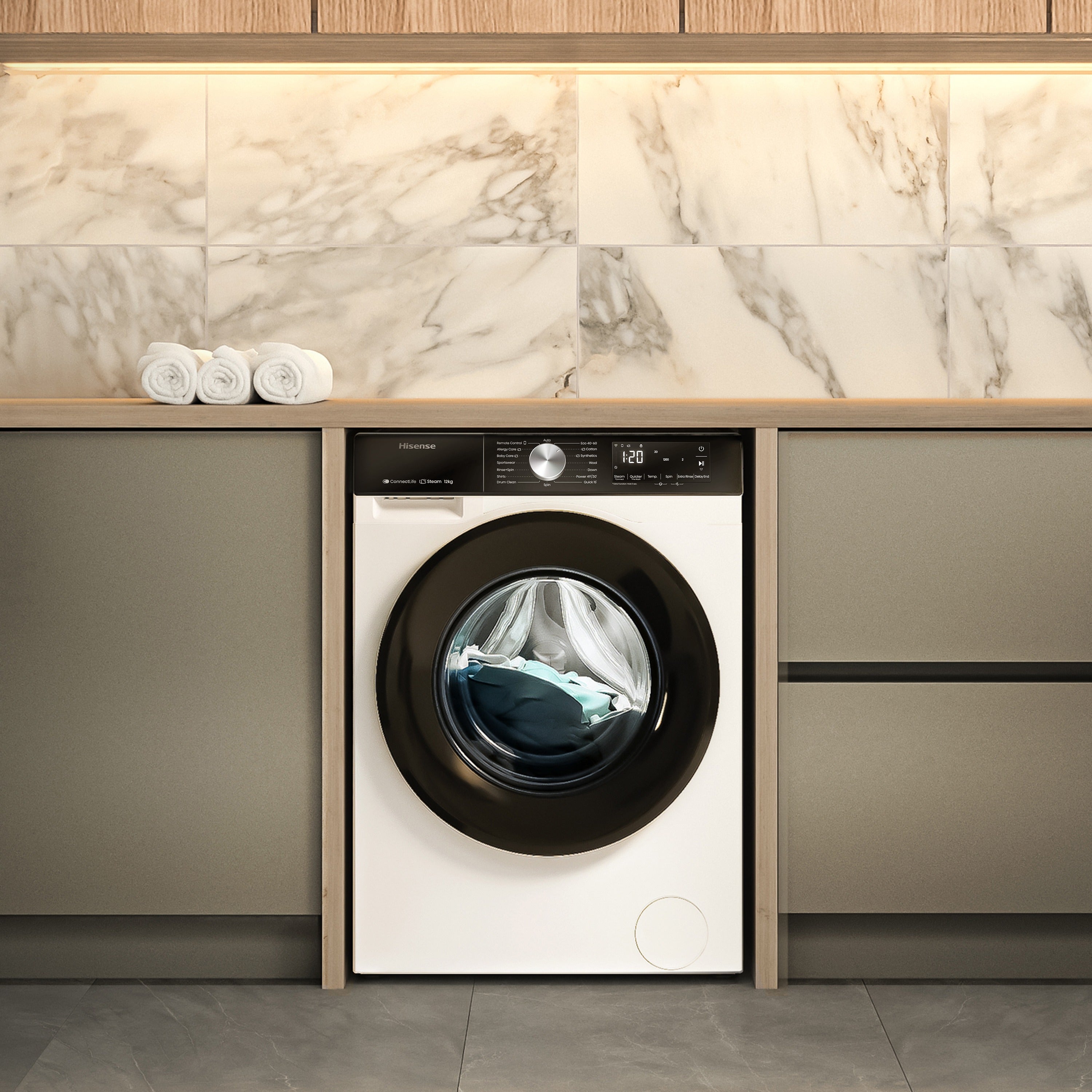 Hisense 3S Series WF3S1243BW3 WiFi-enabled 12kg 1400 Spin Washing Machine White - A Rated