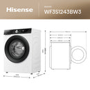 Hisense 3S Series WF3S1243BW3 WiFi-enabled 12kg 1400 Spin Washing Machine White - A Rated