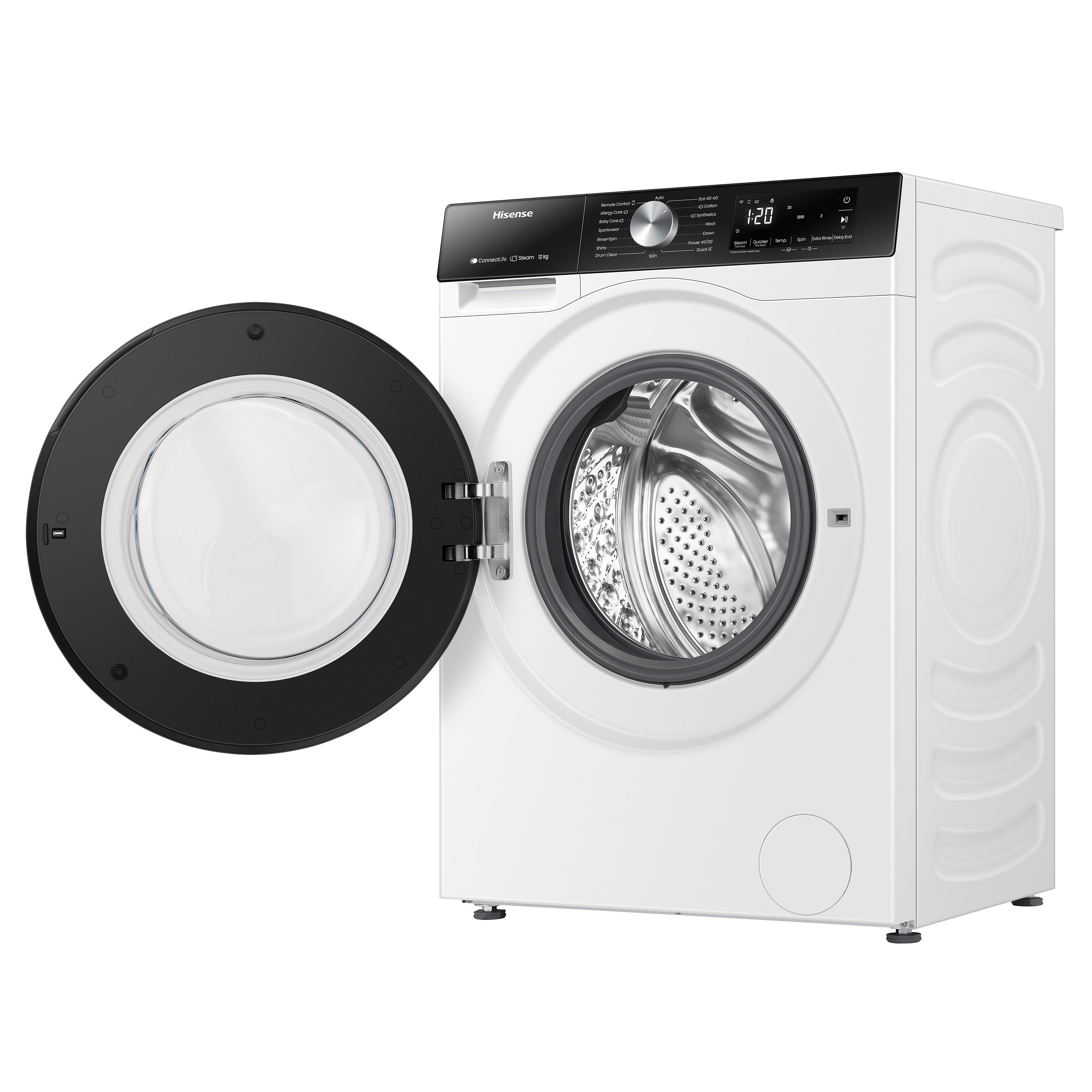 Hisense 3S Series WF3S1243BW3 WiFi-enabled 12kg 1400 Spin Washing Machine White - A Rated White