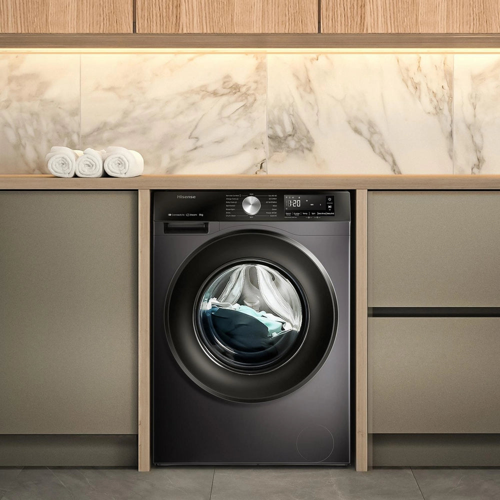 Hisense 3S Series WF3S8043BB3 WiFi-enabled 8kg 1400 Spin Washing Machine Black - A Rated Black