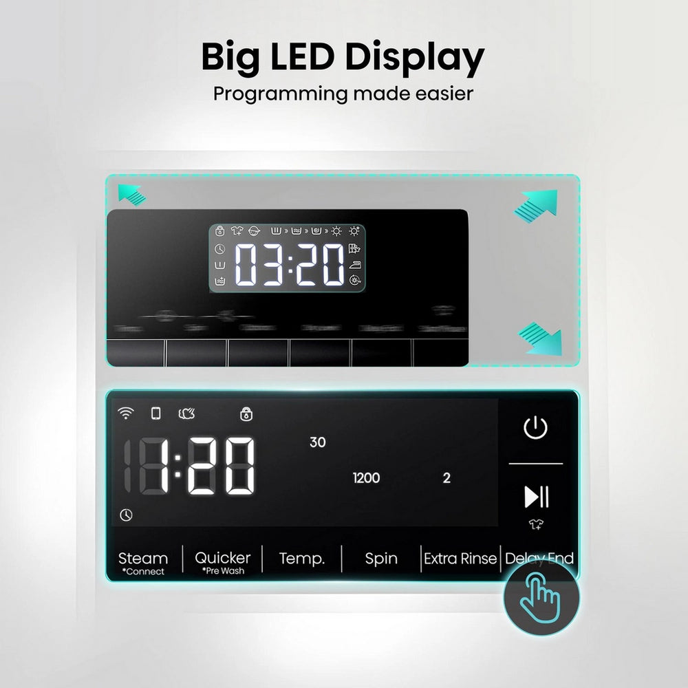 Hisense 3S Series WF3S8043BB3 WiFi-enabled 8kg 1400 Spin Washing Machine Black - A Rated Black