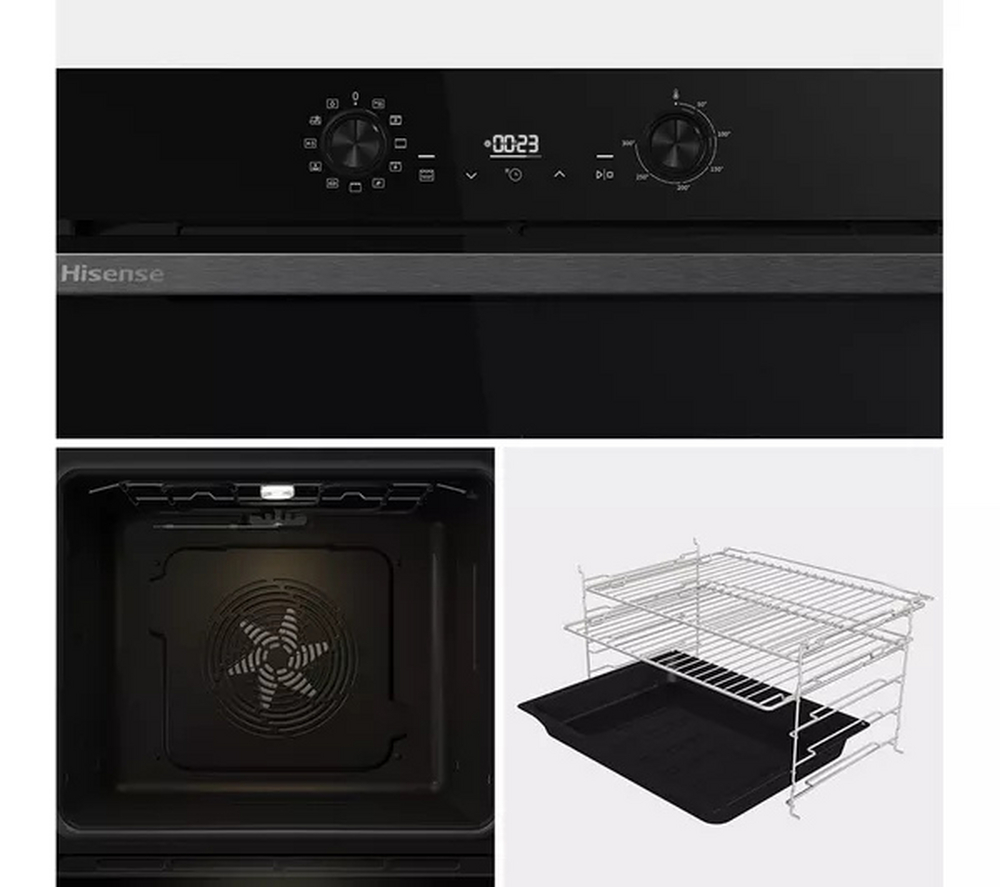 Hisense BI622ABPGUK Hi4 59.5cm Built In Plug & Play Electric Single Steam Oven Jet Black