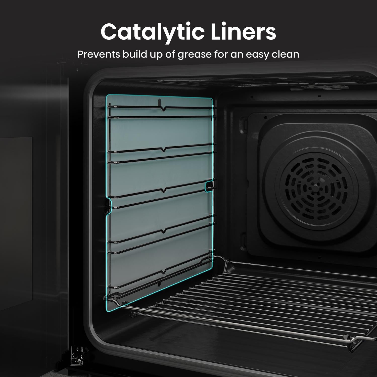 Hisense HDCEC5C10B 50cm Double Oven Electric Cooker with Ceramic Hob Black - A Rated Black