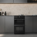 Hisense HDCEC5C10B 50cm Double Oven Electric Cooker with Ceramic Hob Black - A Rated