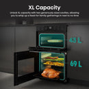 Hisense HDCEC5C10B 50cm Double Oven Electric Cooker with Ceramic Hob Black - A Rated