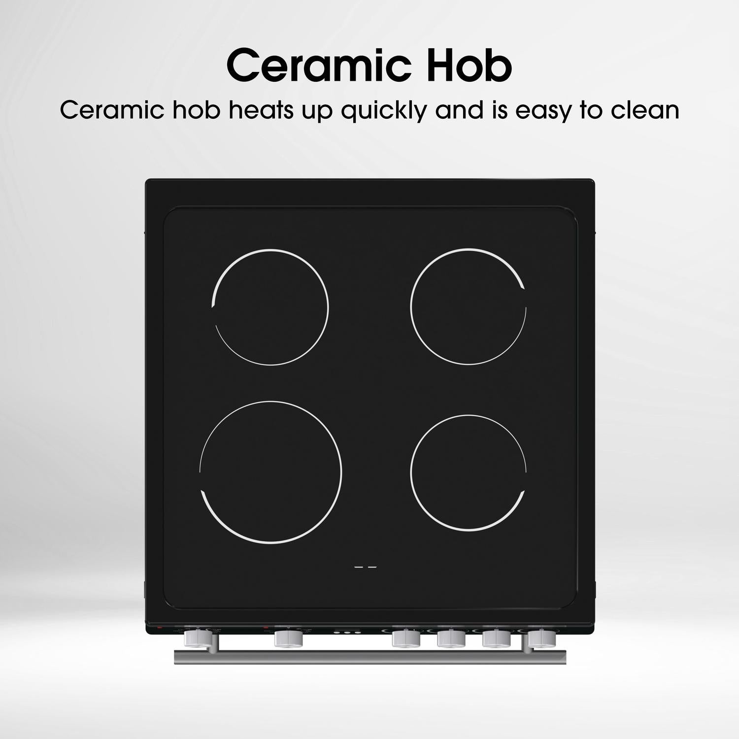 Hisense HDE3211BBUK 60cm Double Oven Electric Cooker with Ceramic Hob Black - A+ Rated Black