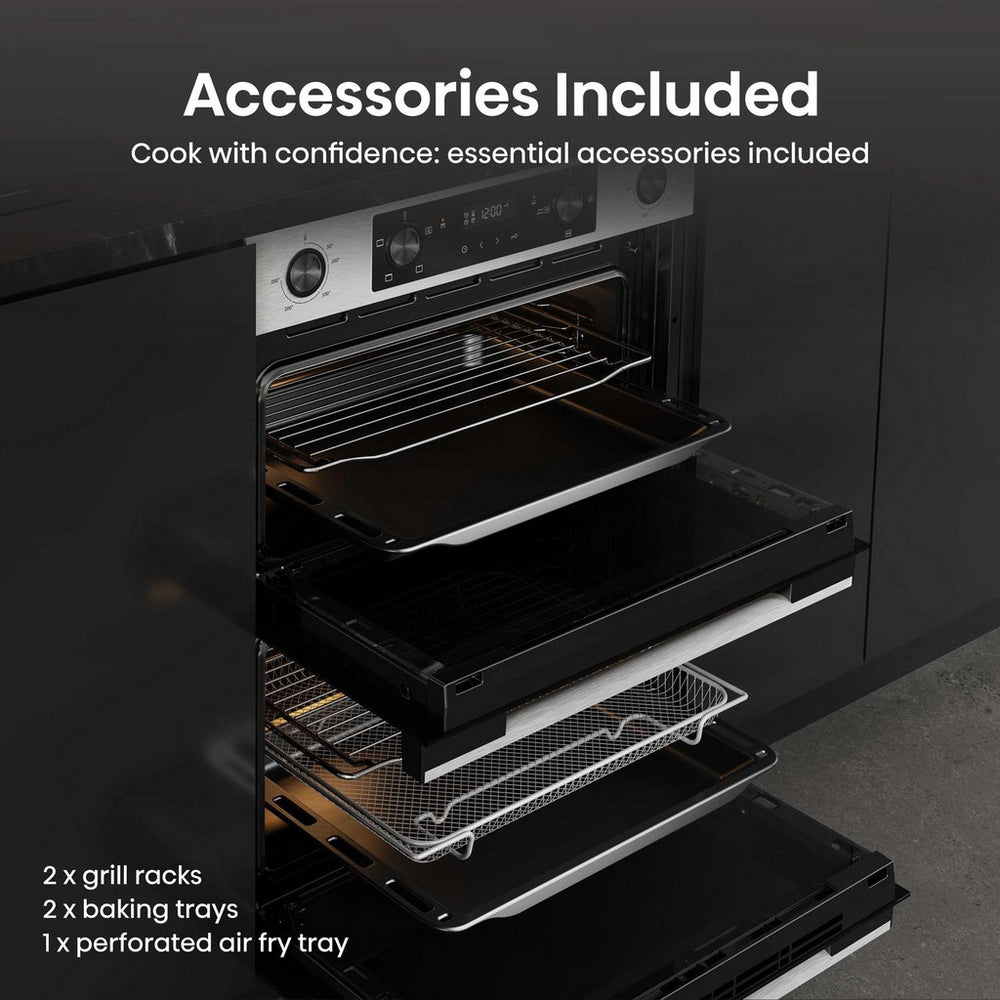 Hisense Hi6 BUD714221CX 54/38L Built Under Electric Double Oven Stainless Steel - A Rated