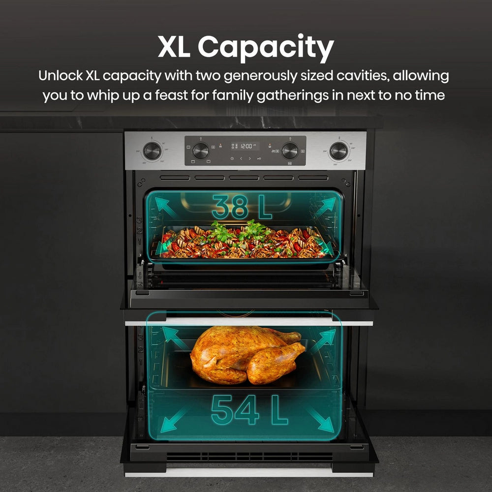 Hisense Hi6 BUD714221CX 54/38L Built Under Electric Double Oven Stainless Steel - A Rated