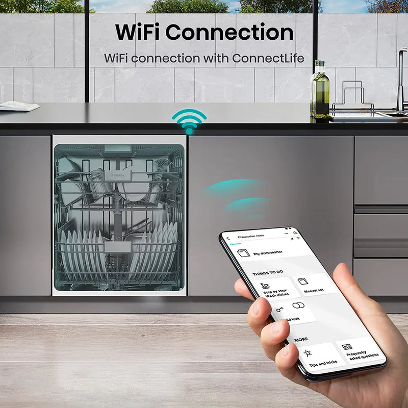 Hisense HV673C60UK WiFi Connected Fully Integrated Full Size Dishwasher - 16 Place Settings