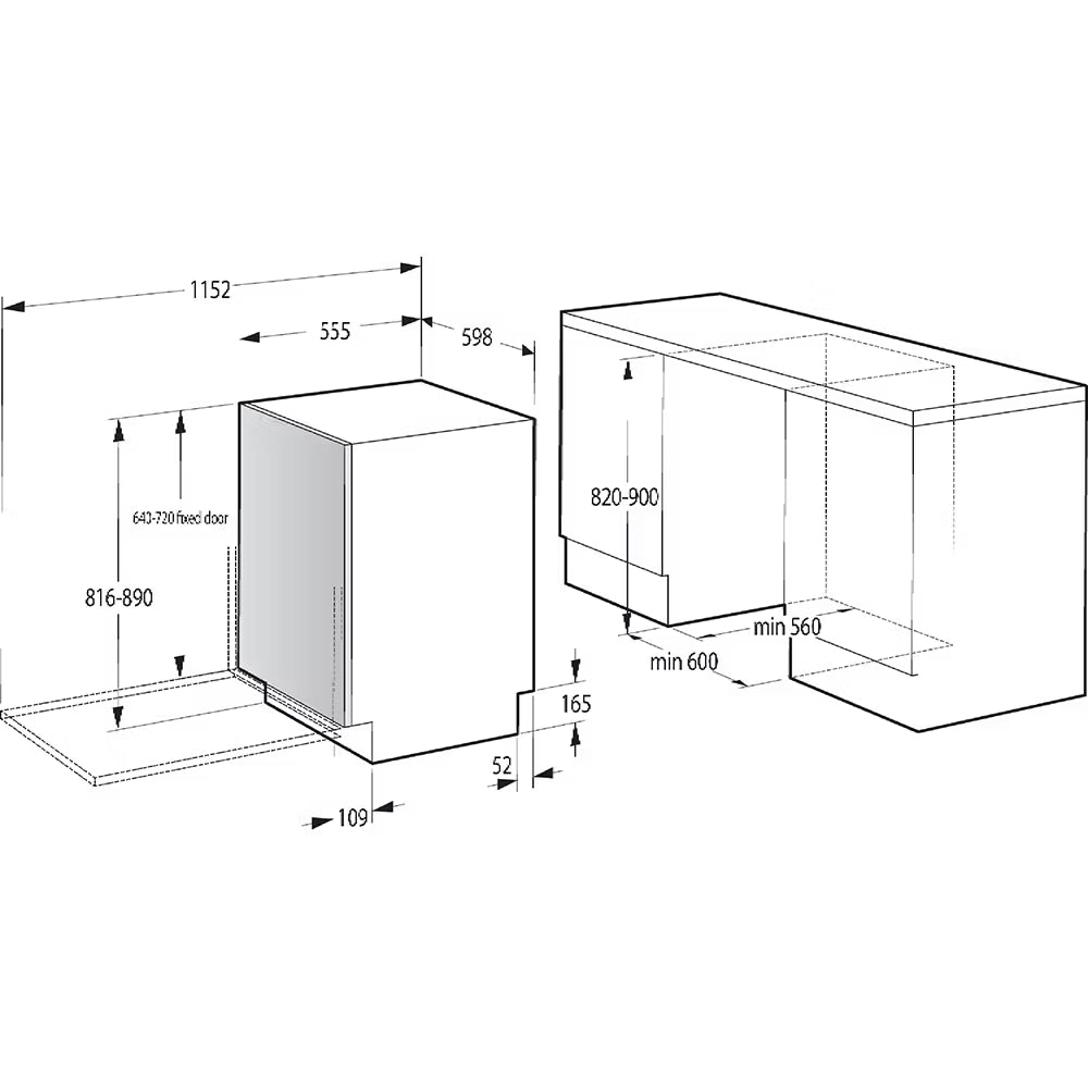 Hisense HV673C60UK WiFi Connected Fully Integrated Full Size Dishwasher - 16 Place Settings