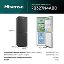 Hisense RB327N4ABD 256L Freestanding Frost Free Fridge Freezer - Black