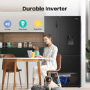 Hisense RS840N4WFE Freestanding Frost Free American Fridge Freezer Black Stainless Steel