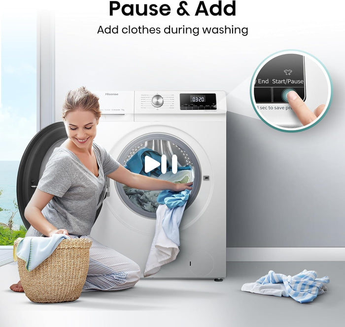 Hisense WFQA9014EVJM 9kg 1400 Spin Freestanding Front Load Washing Machine White