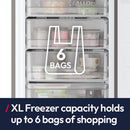 Hoover H-Combi 300 HONCQ3T518ENTK 185cm 50/50 Freestanding Total No Frost Fridge Freezer Black