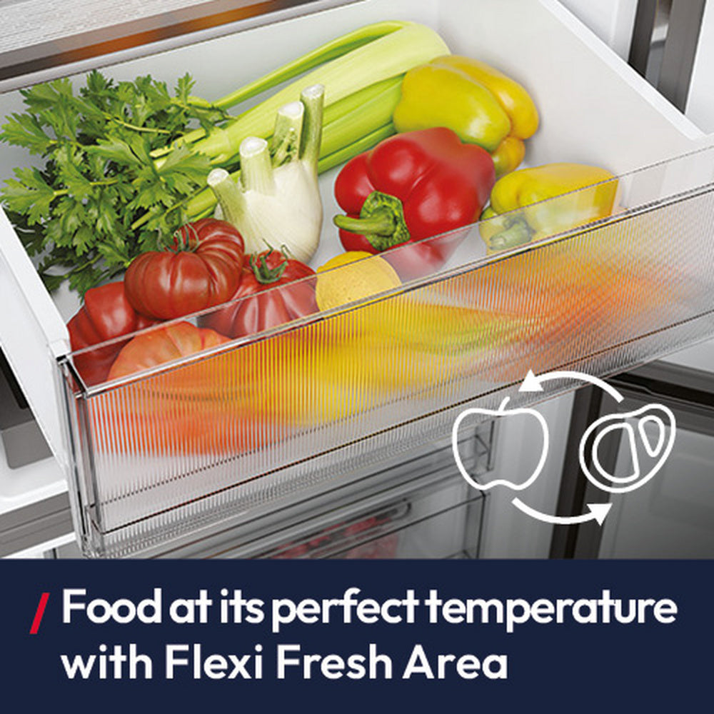 Hoover H-Combi 300 HONCQ3T518ENTK 185cm 50/50 Freestanding Total No Frost Fridge Freezer Black