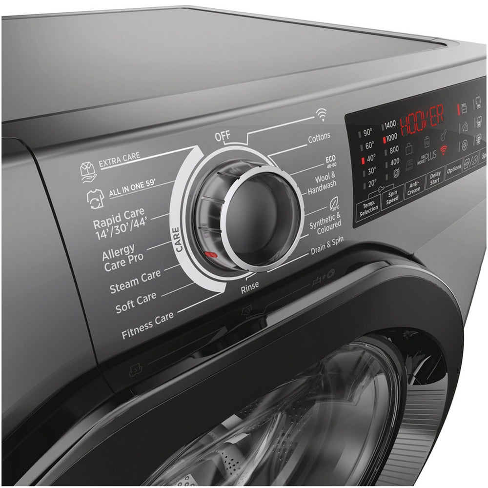 Hoover H3WPS4106TAMBR H-Wash 350 10kg 1400 Spin Front Loading Washing Machine Graphite