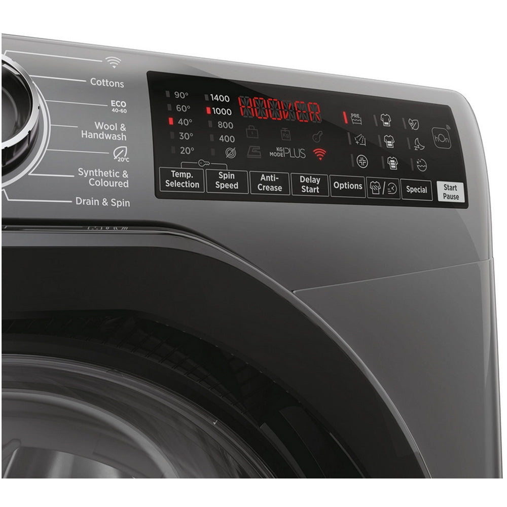 Hoover H3WPS4106TAMBR H-Wash 350 10kg 1400 Spin Front Loading Washing Machine Graphite