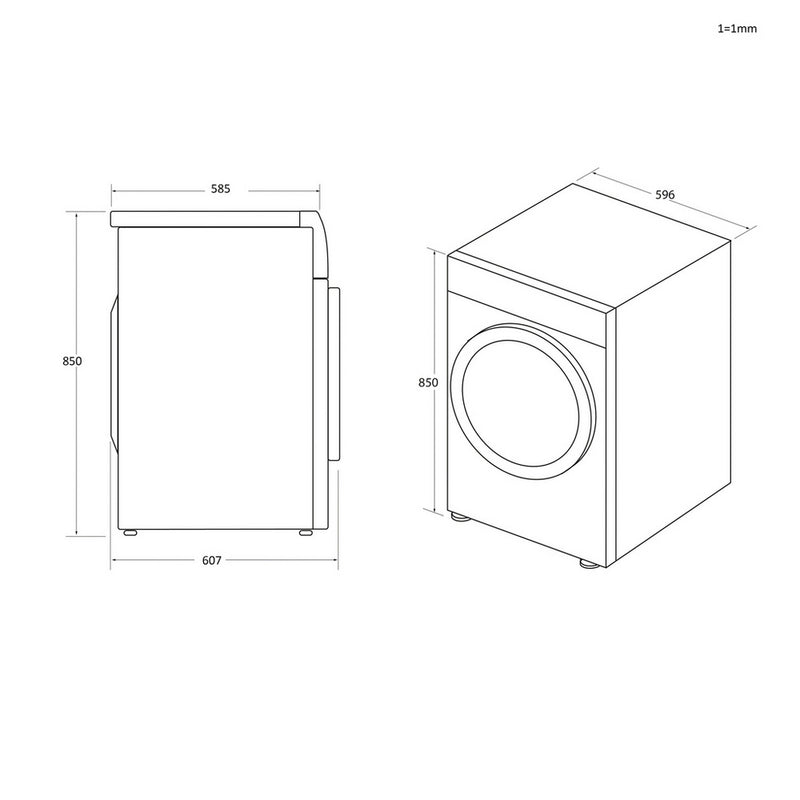 Hoover HLE C10DE-80 H-Dry 300 LITE 10kg Freestanding Condenser Tumble Dryer - White White