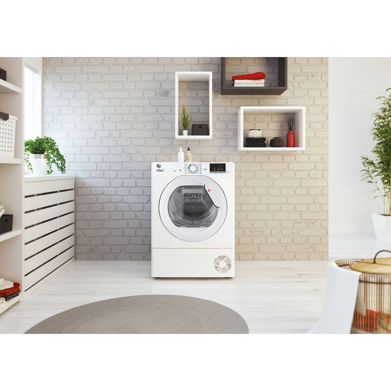 Hoover HLE C10DE-80 H-Dry 300 LITE 10kg Freestanding Condenser Tumble Dryer - White White
