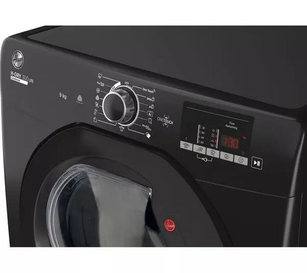 Hoover HLE C9DGB H-Dry 300 Lite 9kg Freestanding Condenser Tumble Dryer Black