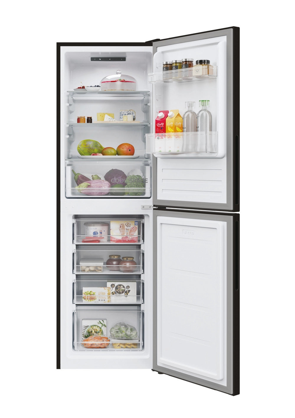 Hoover HVT3CLECKIHB-1 55cm Low Frost Fridge Freezer Black Black