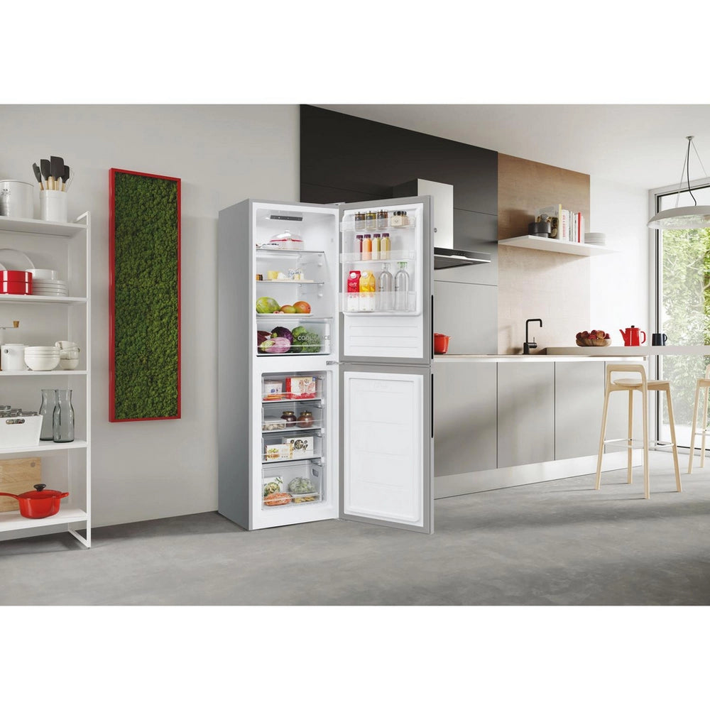 Hoover HVT3CLECKIHS-1 55cm Low Frost Fridge Freezer Silver Silver