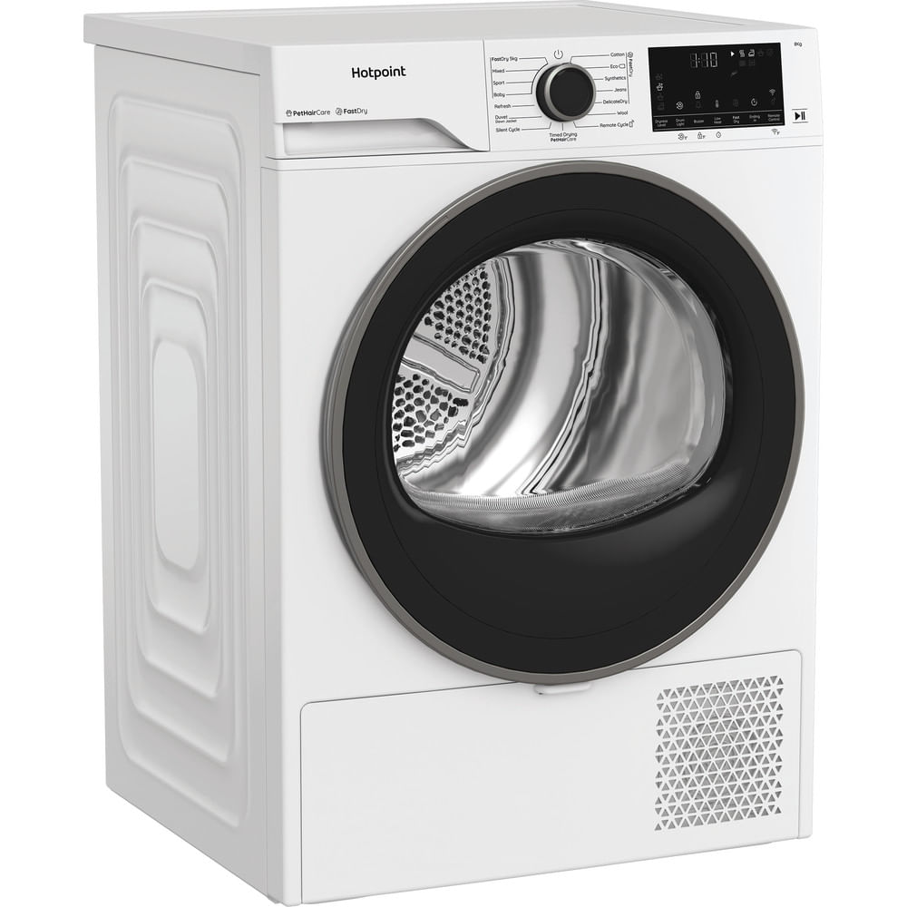 Hotpoint C HD 84M WBS UK 8kg Fabric Care Heat Pump Tumble Dryer with HomeWhiz White CHD84MWBSUK