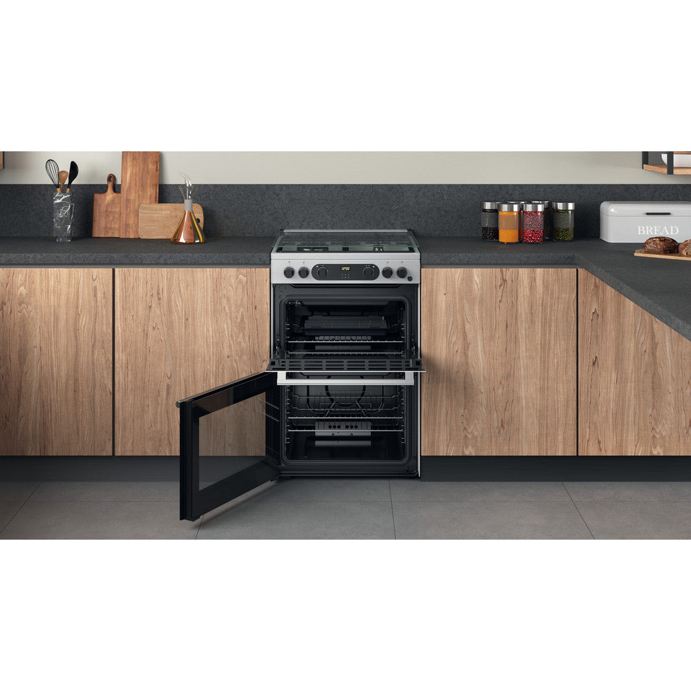Hotpoint Cannon CD67G0CCX UK Gas Freestanding 60cm Double Cooker Inox Inox
