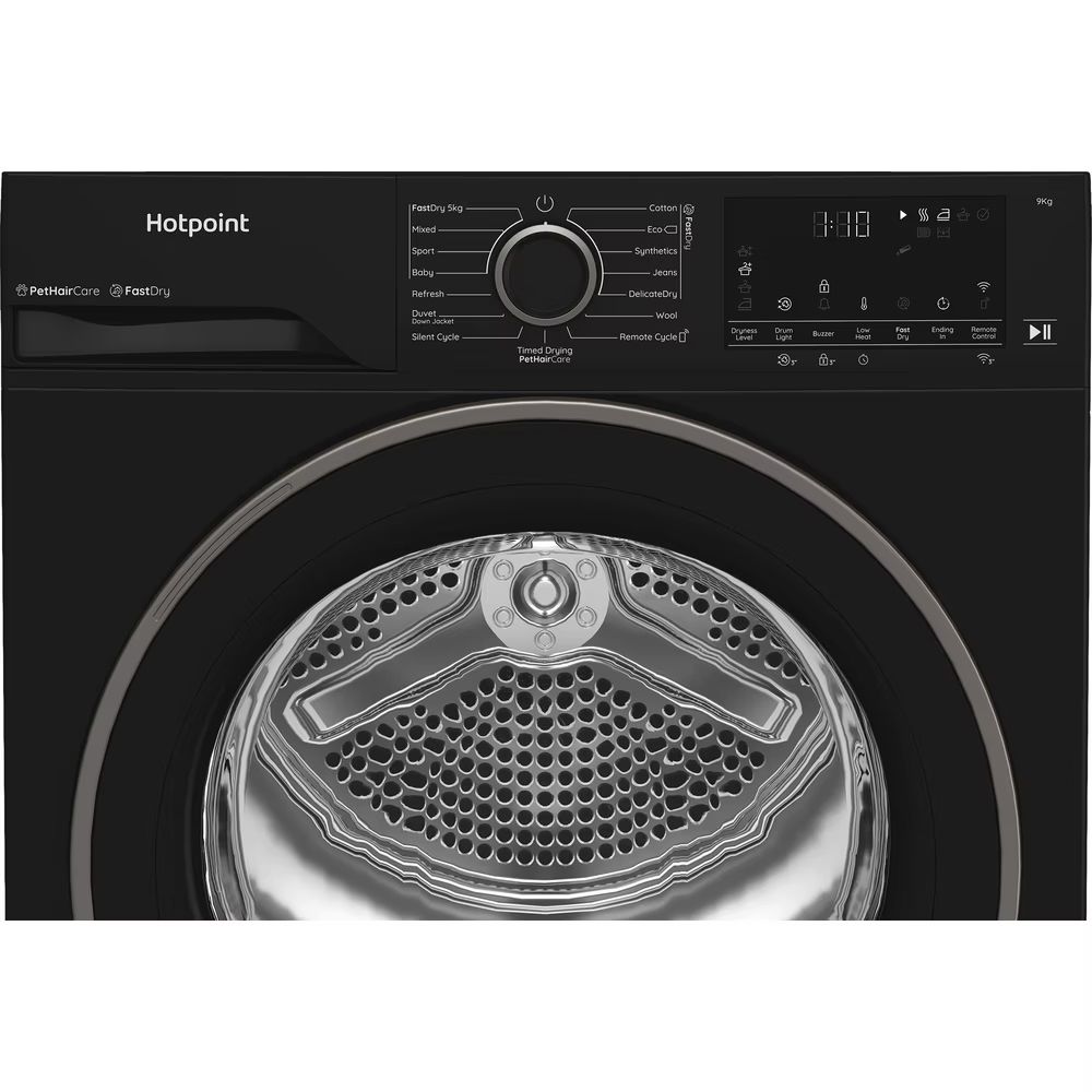 Hotpoint CHD94MBBSUK 9kg Heat Pump Tumble Dryer with HomeWhiz Black