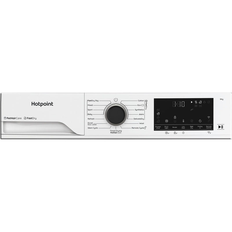 Hotpoint CHD94MWBSUK Fabric Care 9KG - 60cm Heat Pump Tumble Dryer with HomeWhiz