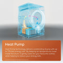 Hotpoint CHD94MWBSUK Fabric Care 9KG - 60cm Heat Pump Tumble Dryer with HomeWhiz