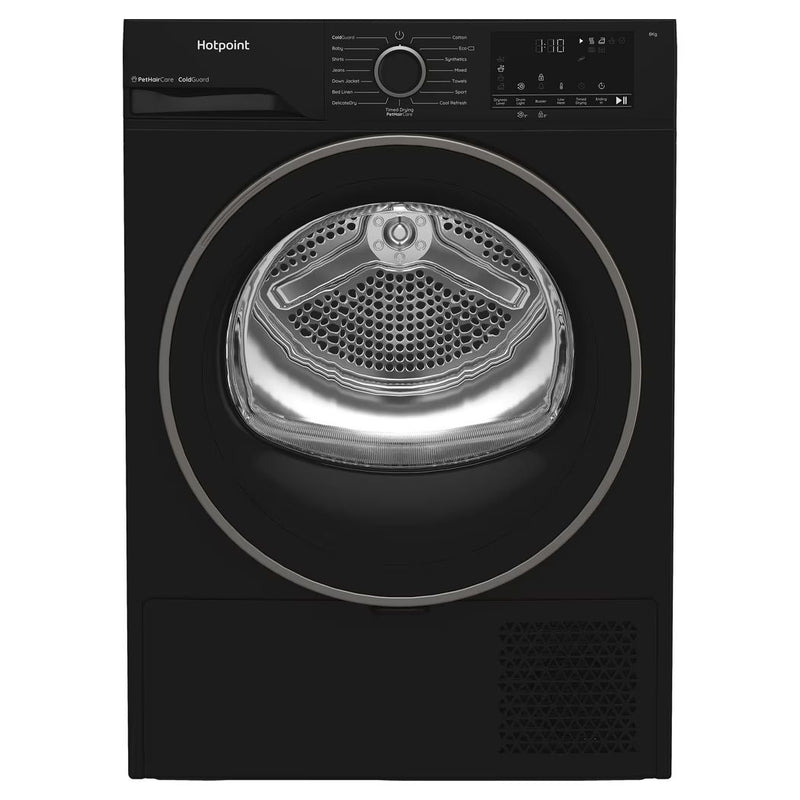 Hotpoint CHSD82MBBUK 8kg Heat Pump Tumble Dryer with Pet Hair Care Black