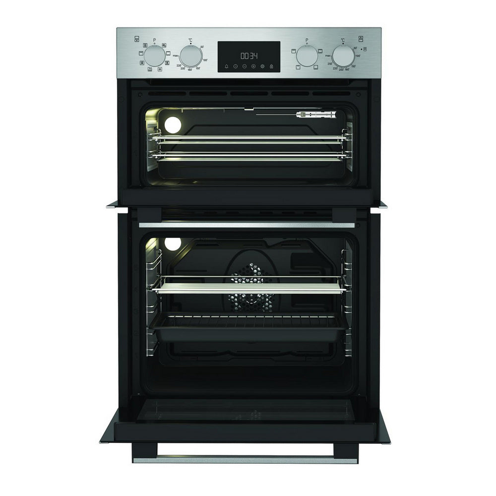 Hotpoint DIH82DIX 59.4cm Built In Electric Double Oven with Catalytic Liners Stainless Steel