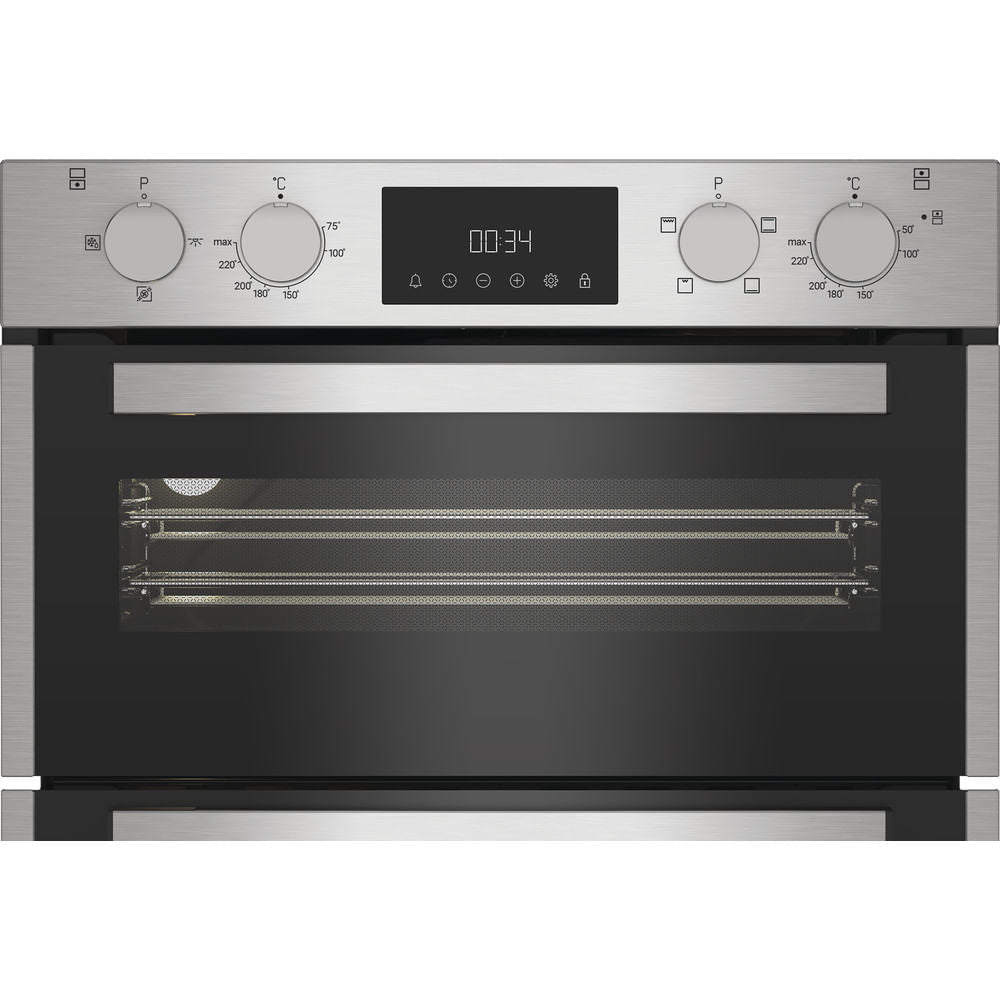 Hotpoint DUH10DIX Built In Electric Double Oven with Enamel Liners Stainless Steel