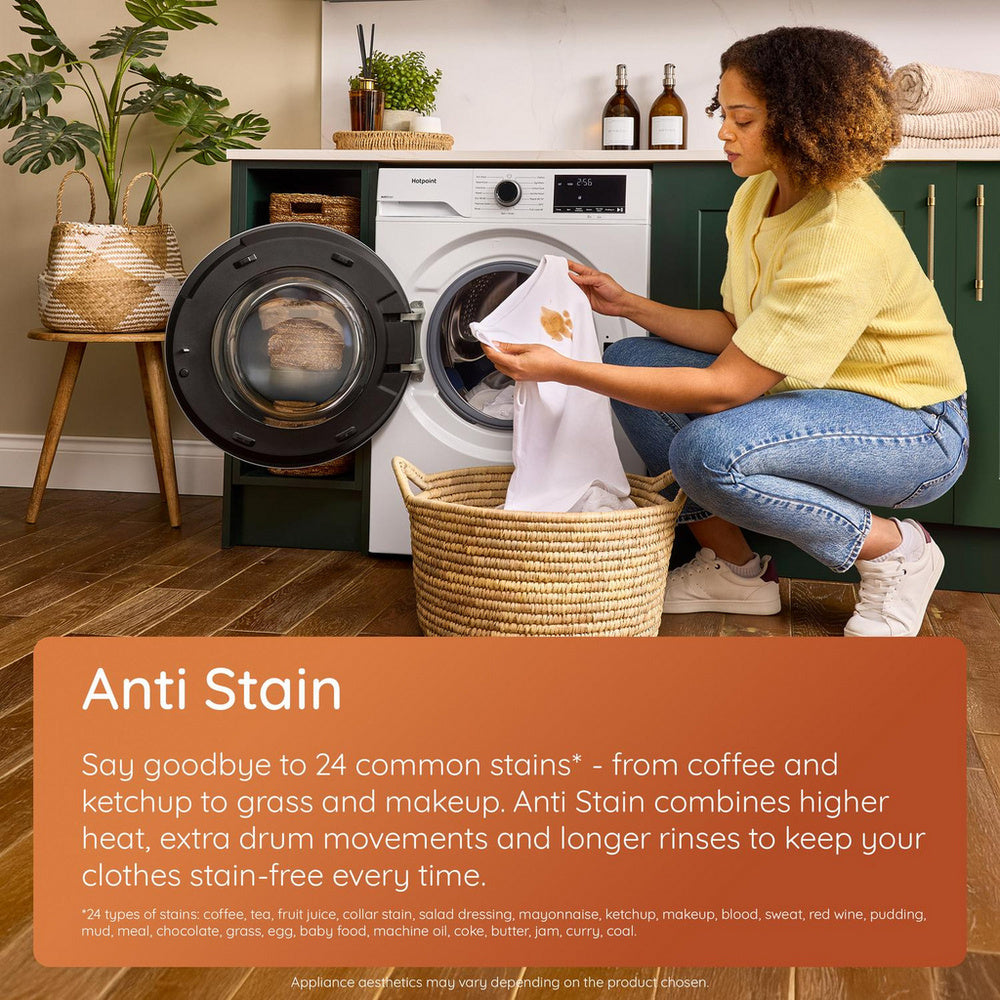 Hotpoint H101ANTISTAINUK 10kg 1400 Spin Freestanding Front Loading Washing Machine White